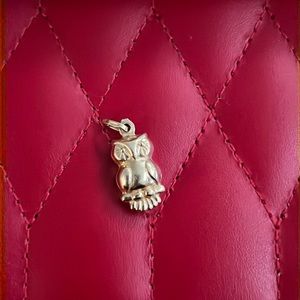 14k Italian Gold Owl Pendant